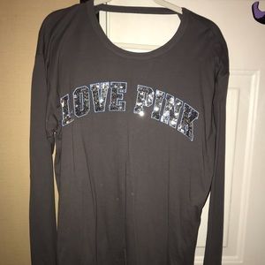 VS PINK sequin long sleeve top. Never worn. Size L